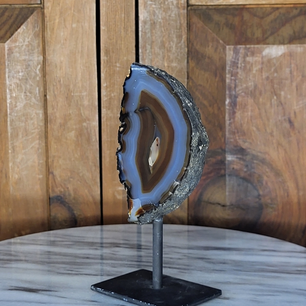Agate Geode Slice on Stand - Picture 4 of 11